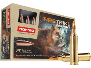 Norma TipStrike Varmint 22-250 Remington Ammo 55 Grain Polymer Tip Box of 20