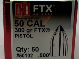 Hornady 50 Cal (.500 Dia) Reloading Bullets For 500 S&W 50102 300 Grain FTX 50 Pieces