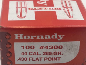 .430 Hornady 44 cal Flat Point 265 Grain bullet 100 count