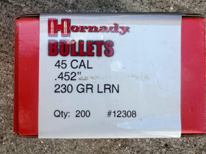 HORNADY 45 Cal .452 LRN 230Gr 200 Per Box Lead Pistol Bullets (12308)